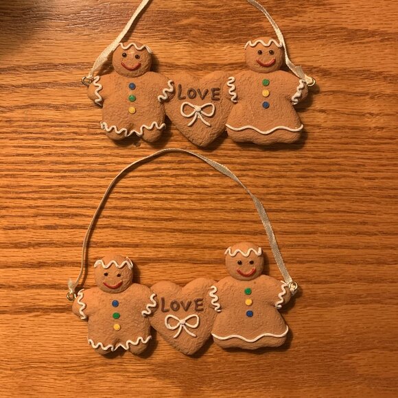 SET OF 2 LOVE GINGERBREAD MAN AND WOMAN - Picture 1 of 4
